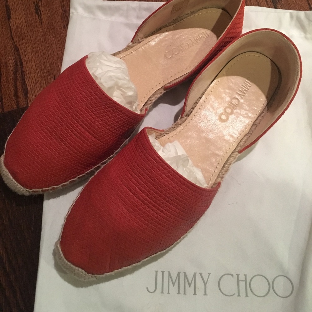Jimmy Choo Red Espadrilles